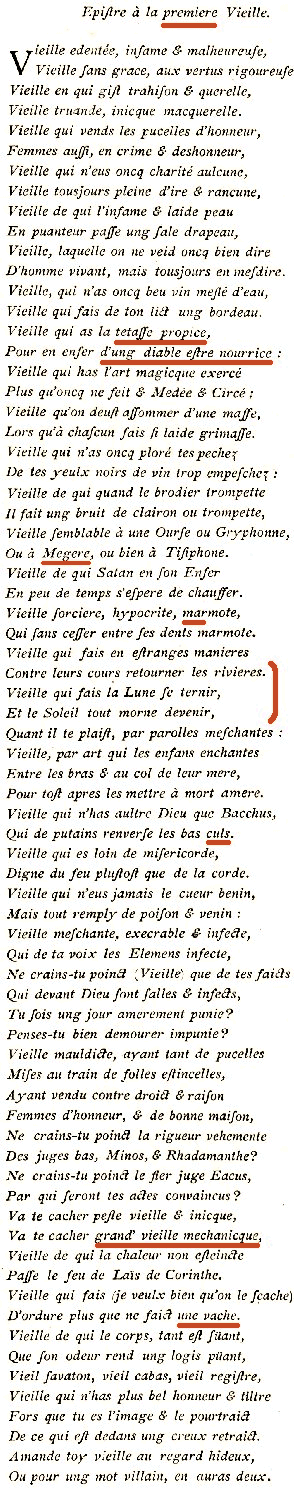 Epistre  la premire (et unique en son genre) Vieille